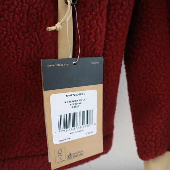 The North Face NF0A7V3O6R3 Men's Sz L Cordovan Red Parkview Fleece Jacket - Picture 4 of 5